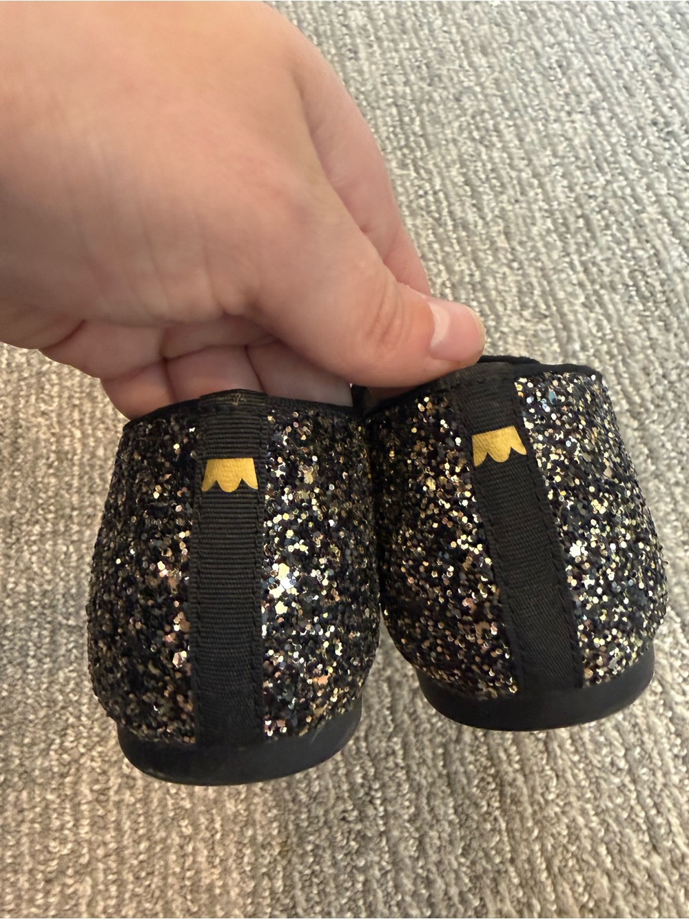 Birdies Starling Black Glitter Loafers Flats Women’s Size 7 Quilted Comfort - Picture 6 of 6